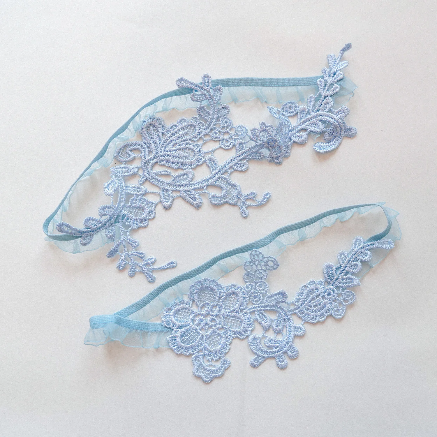 Sky Blue Wedding Garters Set L - огляд і ціна Garter Belt Set