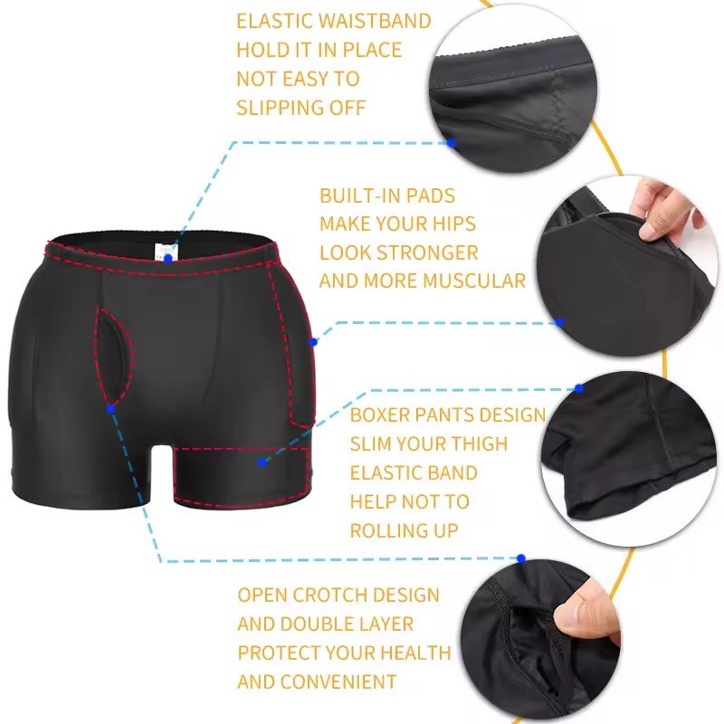 Men Padded Hip Enhancer Booty  - огляд і ціна Boyshort Underwear