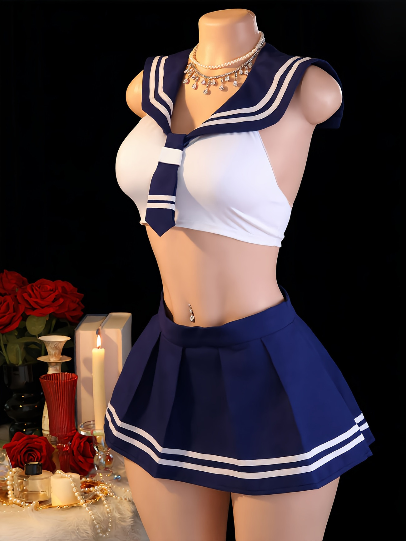 Women's 2Pcs Sailor Role Play  - огляд і ціна Garter Belt Set