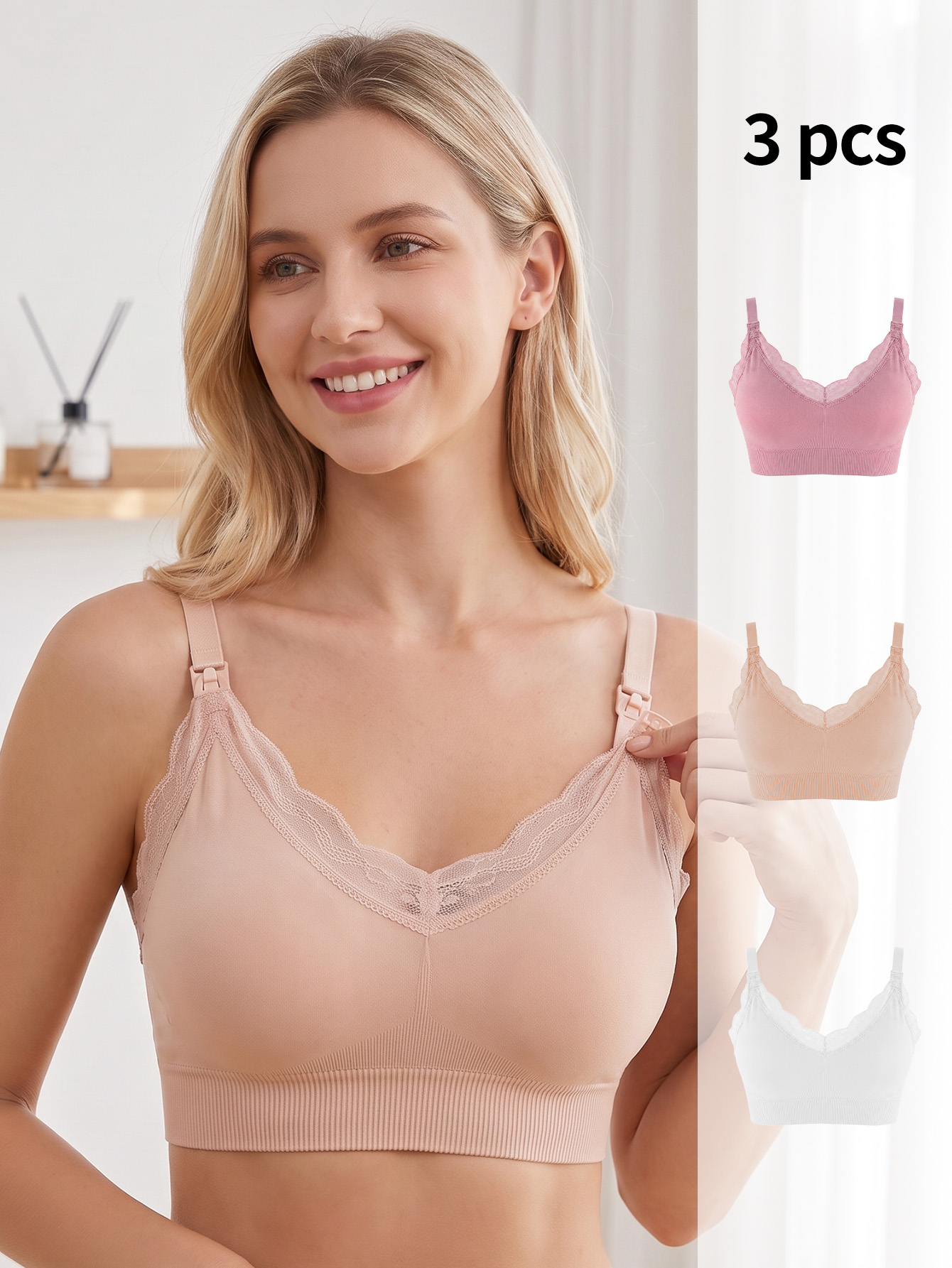 3 Pcs Nursing Maternity Bra, W - огляд і ціна Nursing Bra Sleep
